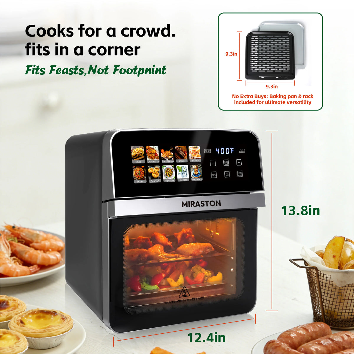 Air Fryer Toaster Oven Combo With Preset Cooking Functions