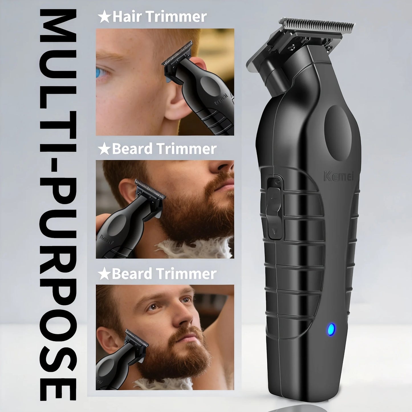 KM-2299 Professional Cordless Hair Clipper 1200mAh USB Rechargeable Haircut Trimmer Salon and Home Electric Hair Clipper
