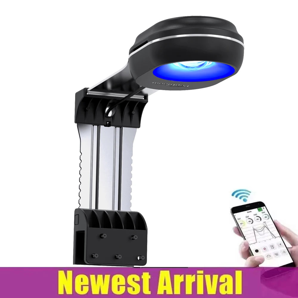 PopBloom-Marine Aquarium Light 60W/100W, Reef Aquarium LED Lamp for 30-70cm Reef Coral SPS LPS Saltwater Tank