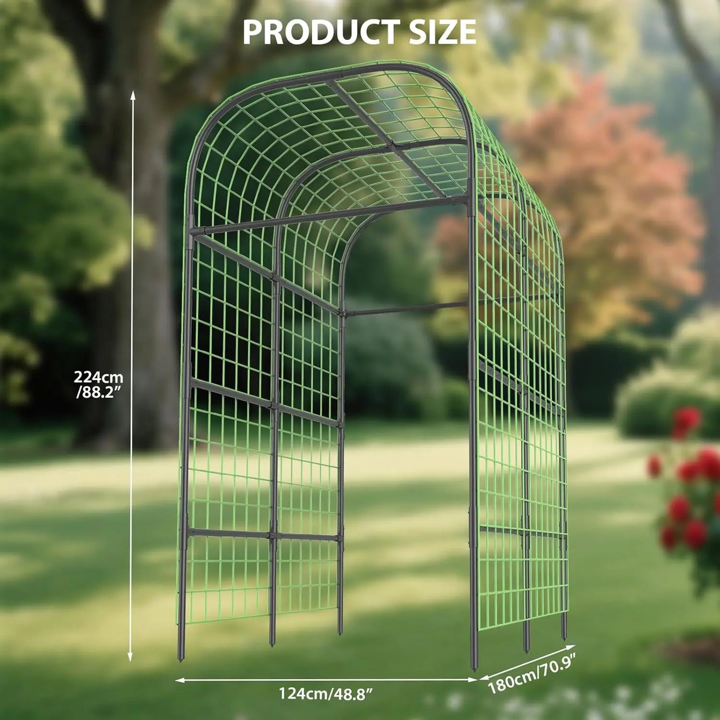 Metal Garden Arch Trellis For Raised Beds Heavy-Duty U-Shape