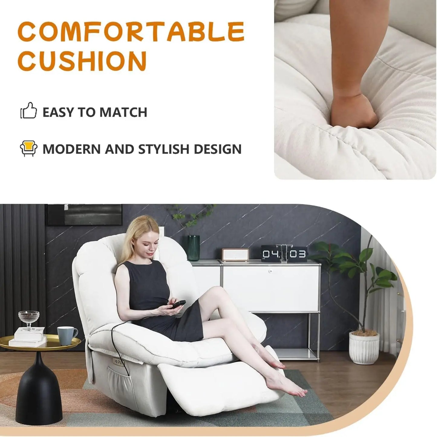 Power Recliner Chair Massage Rocker Recliner Chairs for Adults with Heated Oversized Rocker Swivel Chairs for Customized Comfort