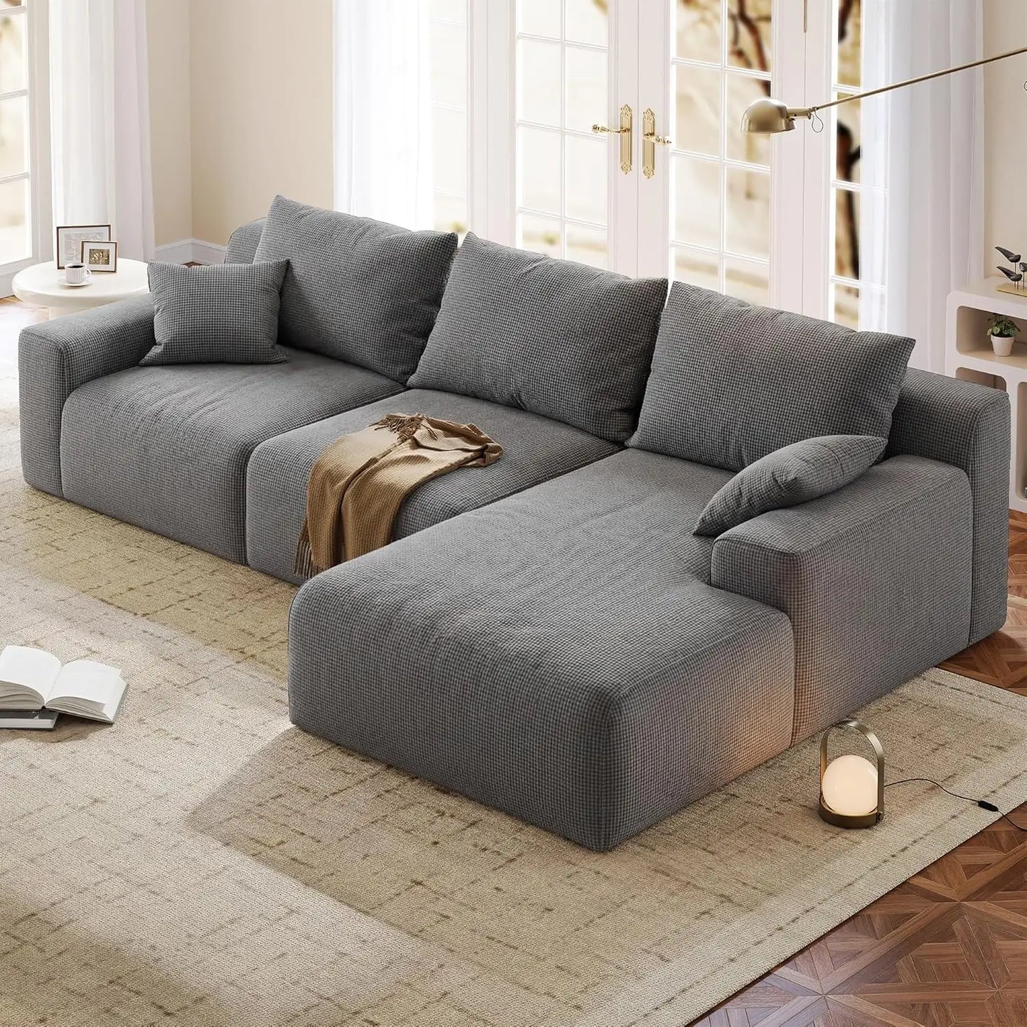 Modular L Shaped Sectional Sofa Cloud Couch With Oversized Chaise