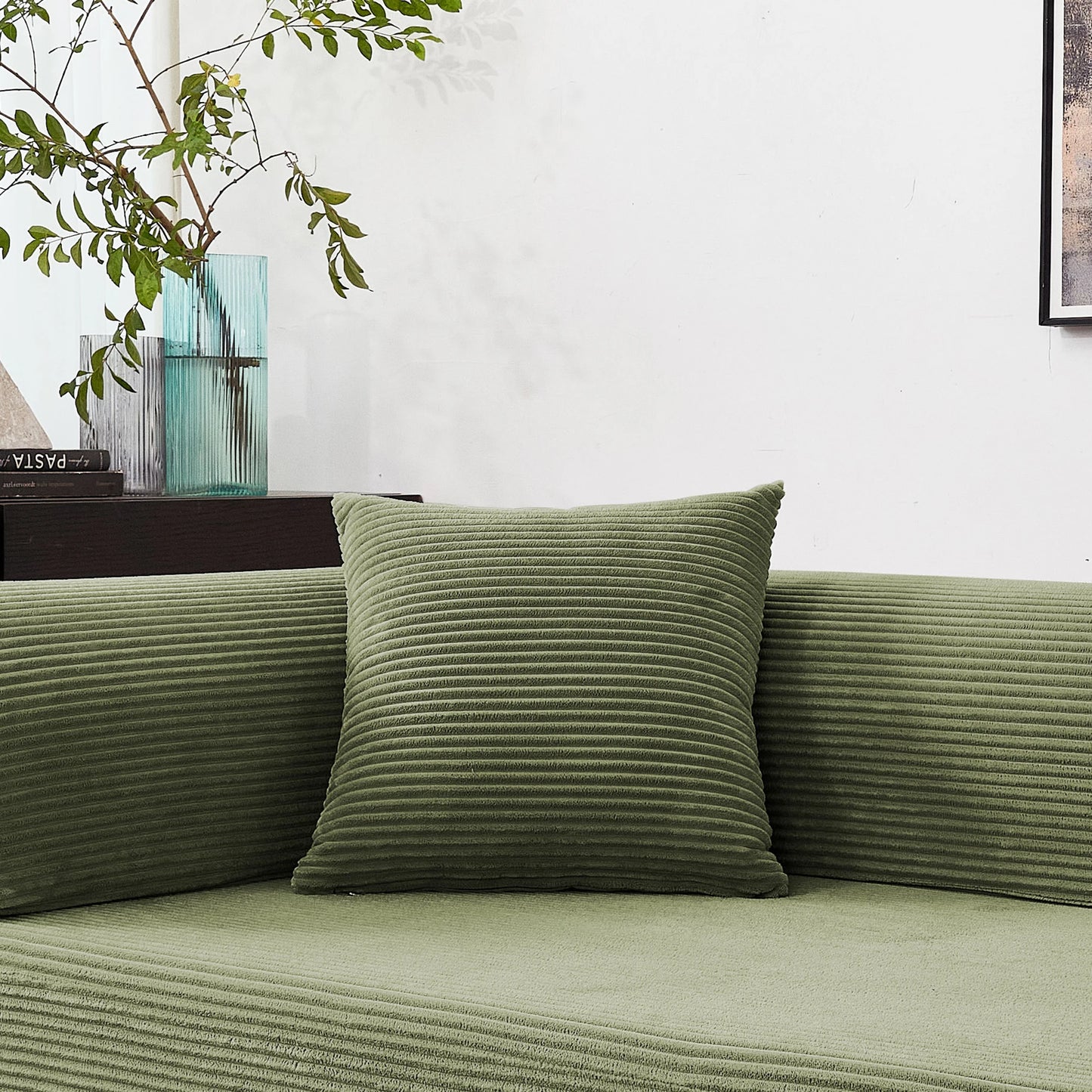 Convertible Corduroy Sofa Bed Foldable Futon With Comfortable Armrests