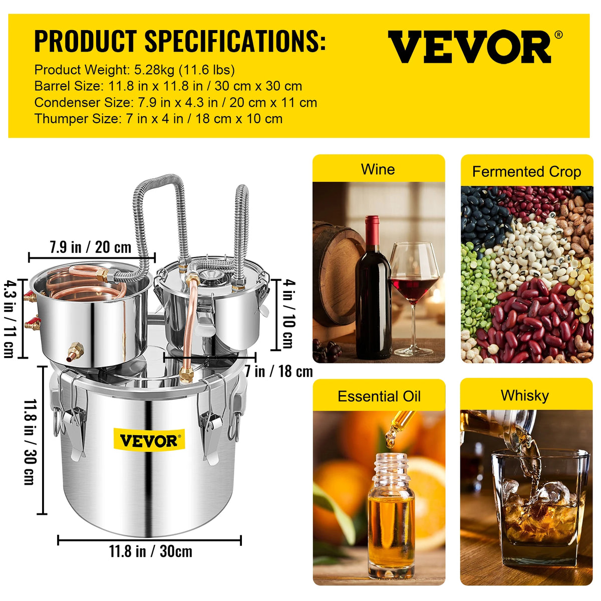 Succebuy Professional Stainless Steel Alcohol Distiller For Home Use