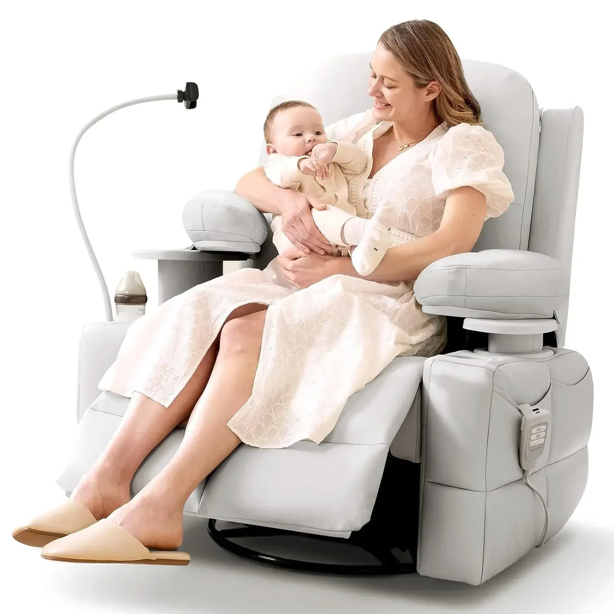 Pro Oversized Rocking Chair Nursery with Adjustable Armrests, Electric Glider Nursing Chair for, Customized