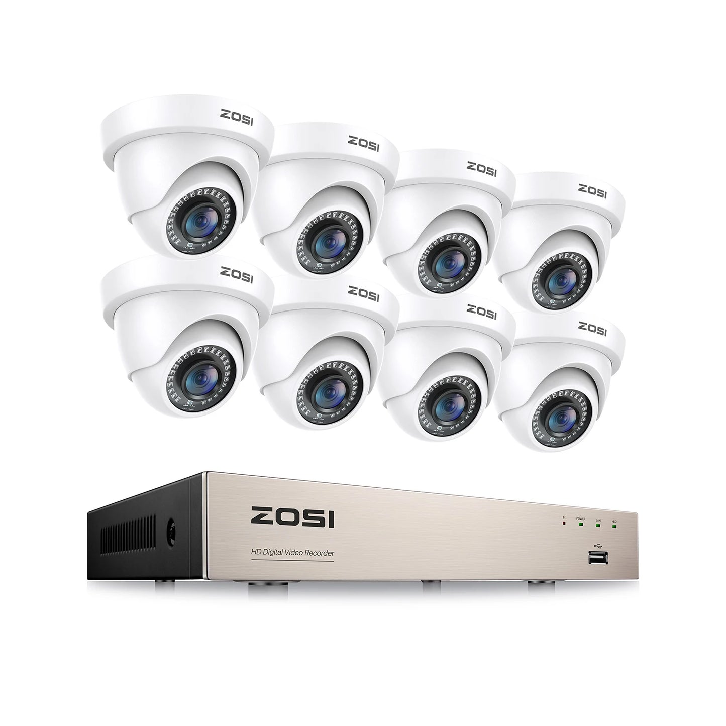 ZOSI 8CH 1080P Security Camera System With H265 DVR Kit