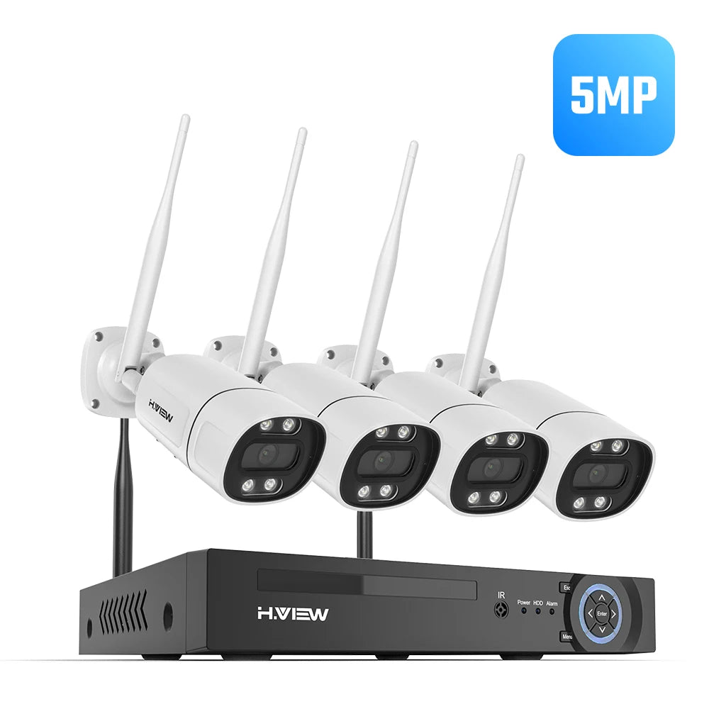 H.VIEW 8 Channel Wireless Security System With 3MP 5MP Cameras