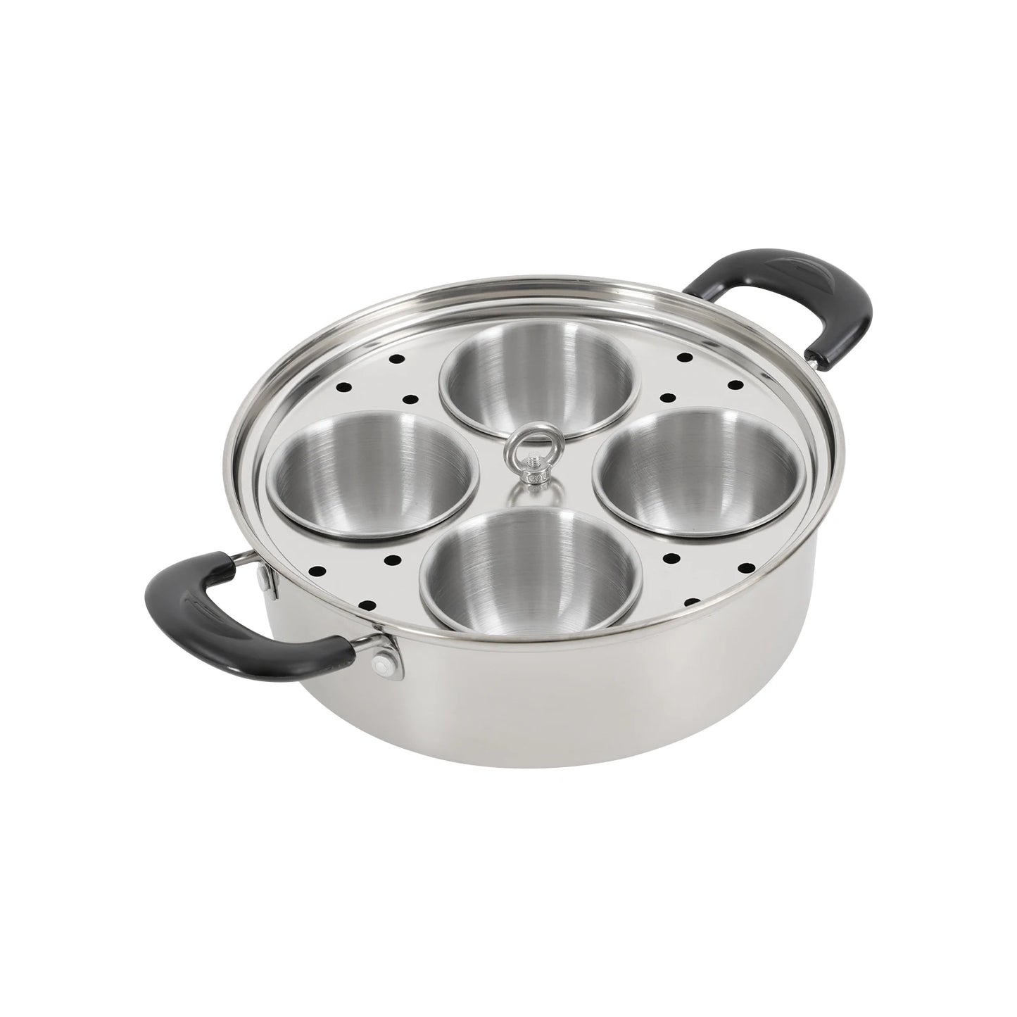 Bymaocar Stainless Steel Egg Steamer Pot With Glass Lid Rack
