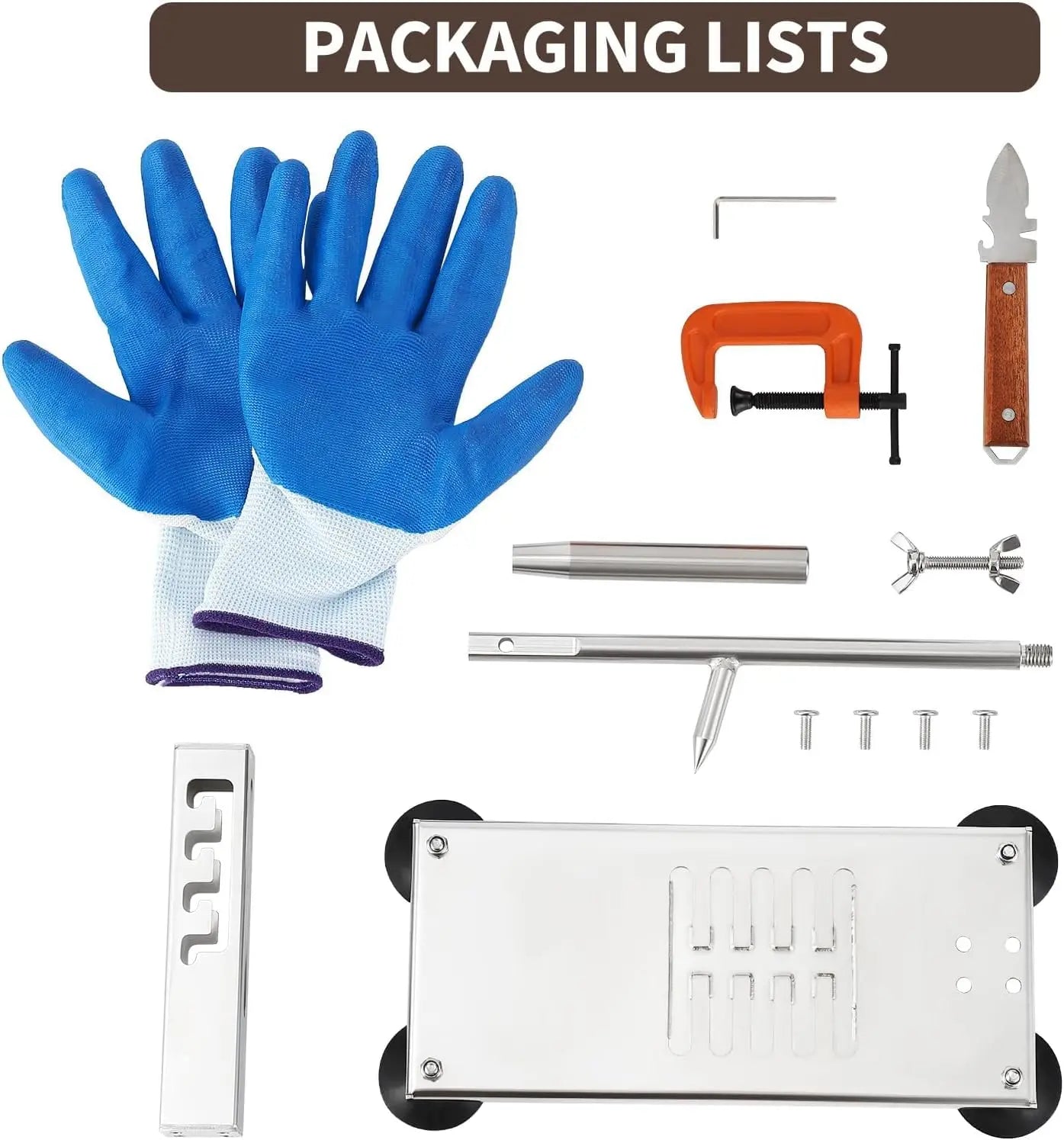Adjustable Oyster & Clam Opening Tool Set, 4-Level Height Adjustment with Stainless Steel Base, Suction Cups, G-Clamp