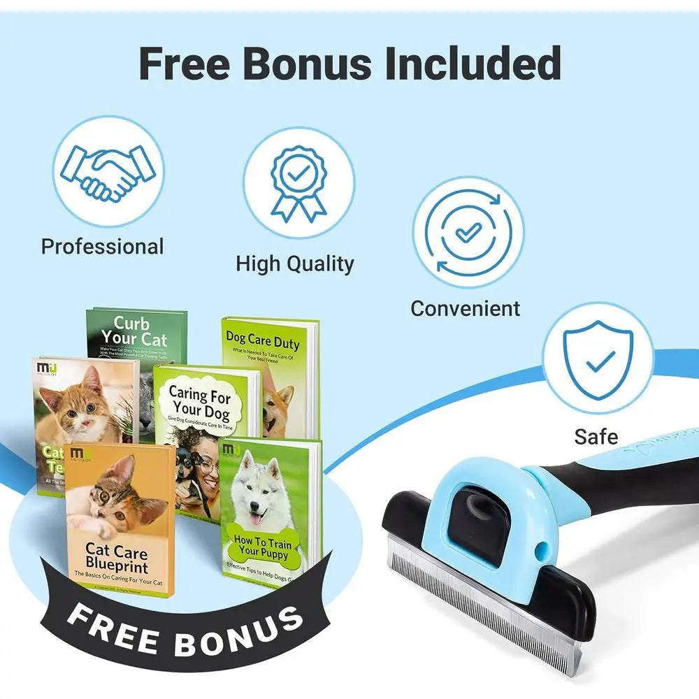 Pet Grooming Brush Deshedding Tool for Dogs & Cats, Effectively Reduces Shedding by up to 95% for Short, Medium, and Long Hair P