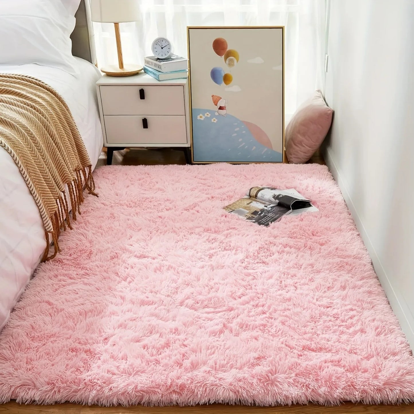 Fluffy Shag Rug For Kids Room Decor Cute Kawaii Style