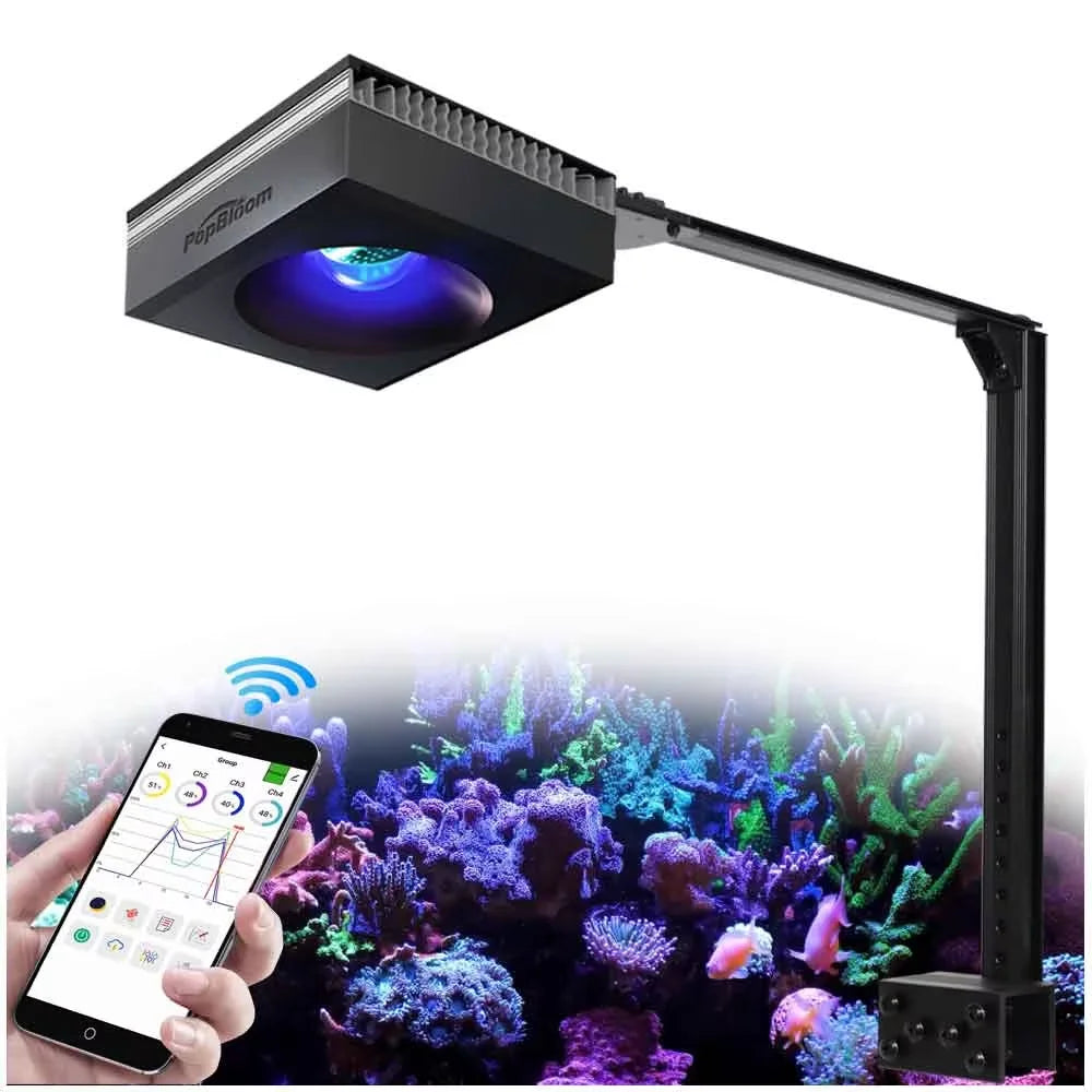 PopBloom RL90 RL180 WiFi Full Spectrum Marine LED light, Saltwater Aquarium Led Lamp for Reef Coral SPS/LPS Marine Aquarium Tank