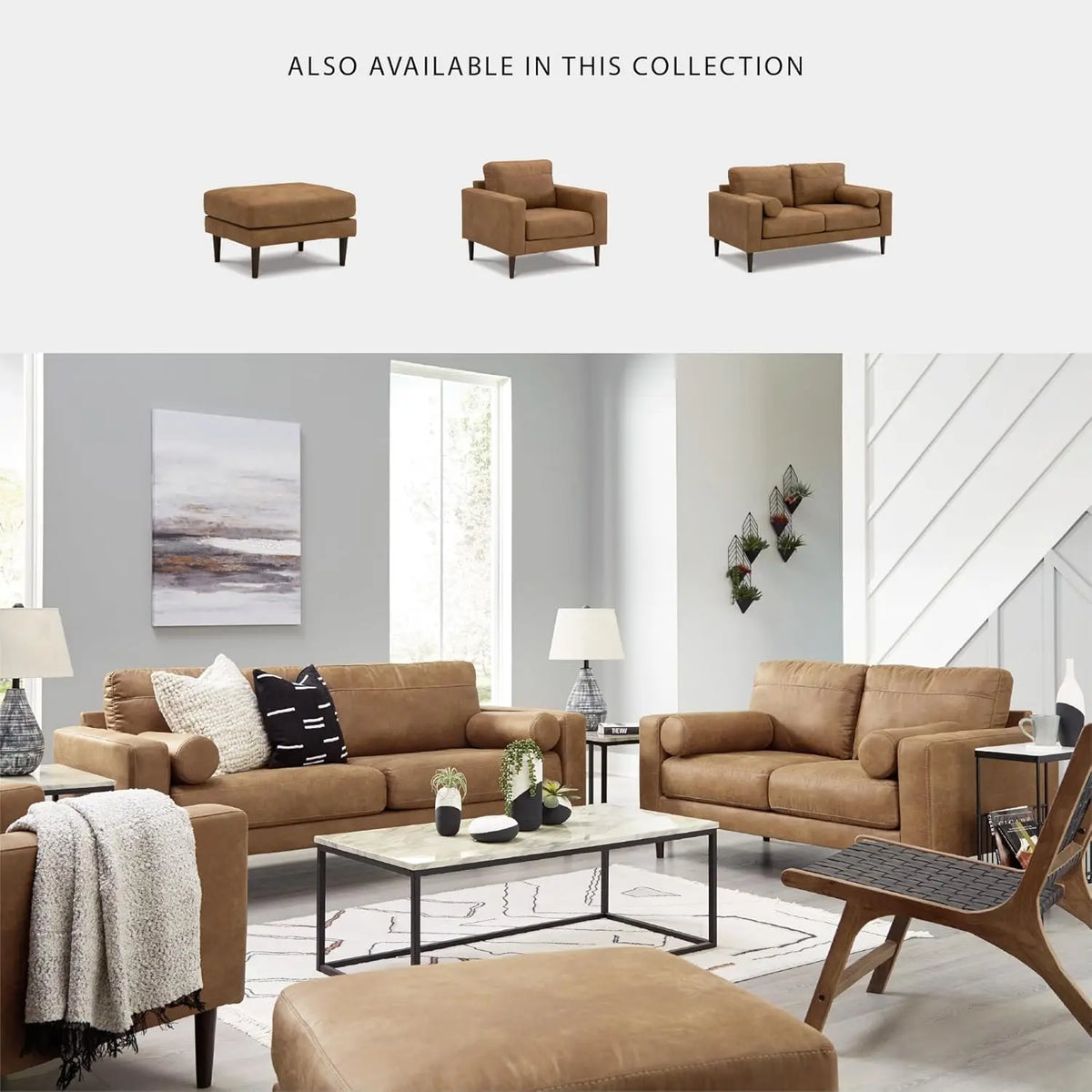 Faux Leather Sofa with Bolster Pillows Loose Cushions Faux Wood Accent Legs 85"x35"x35" Dark Brown Customized