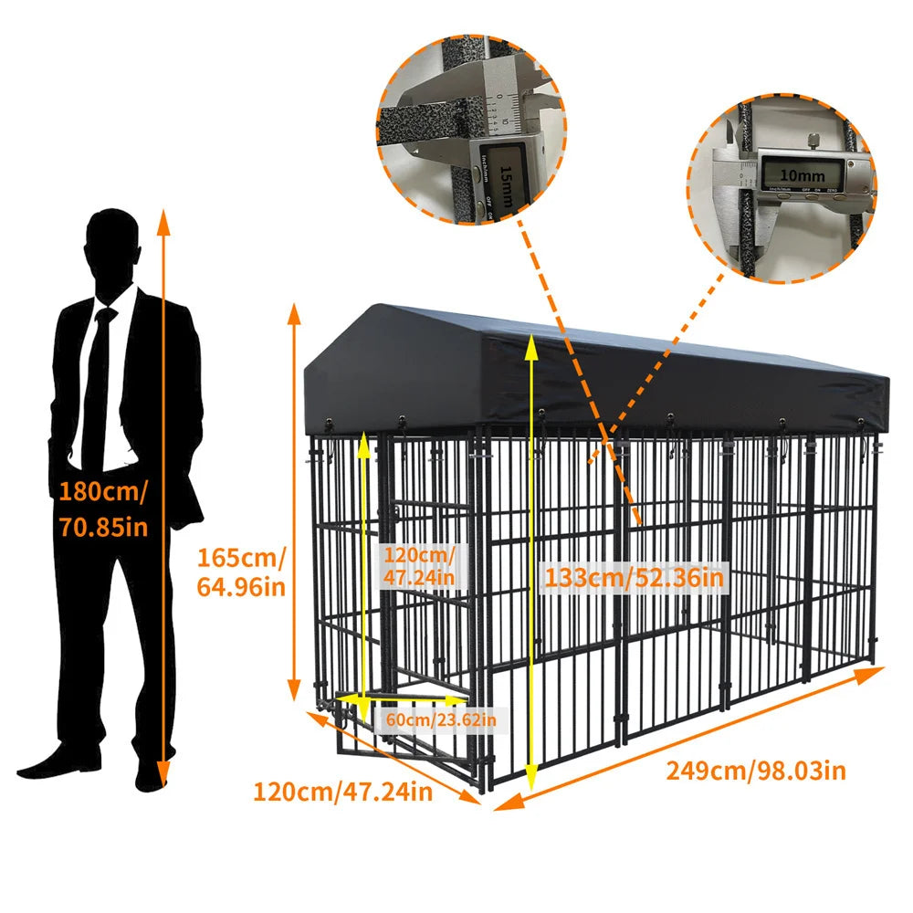 Borwart Heavy Duty Large Dog Kennel Welded Metal Playpen