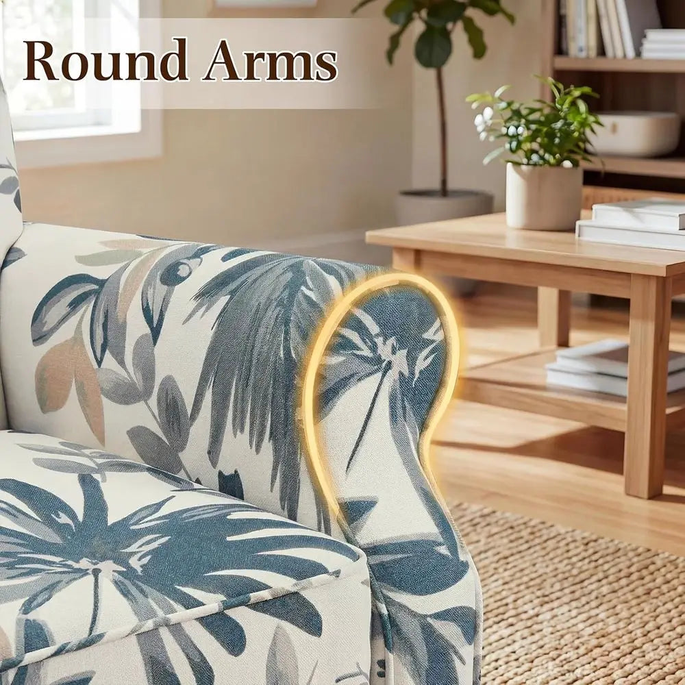 High Back Upholstered Button Tufted Accent Chair With Wooden Legs