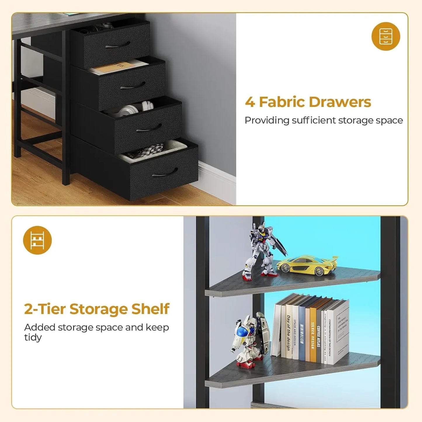 Adorneve Bunk Bed With Desk Storage Drawers And Lights