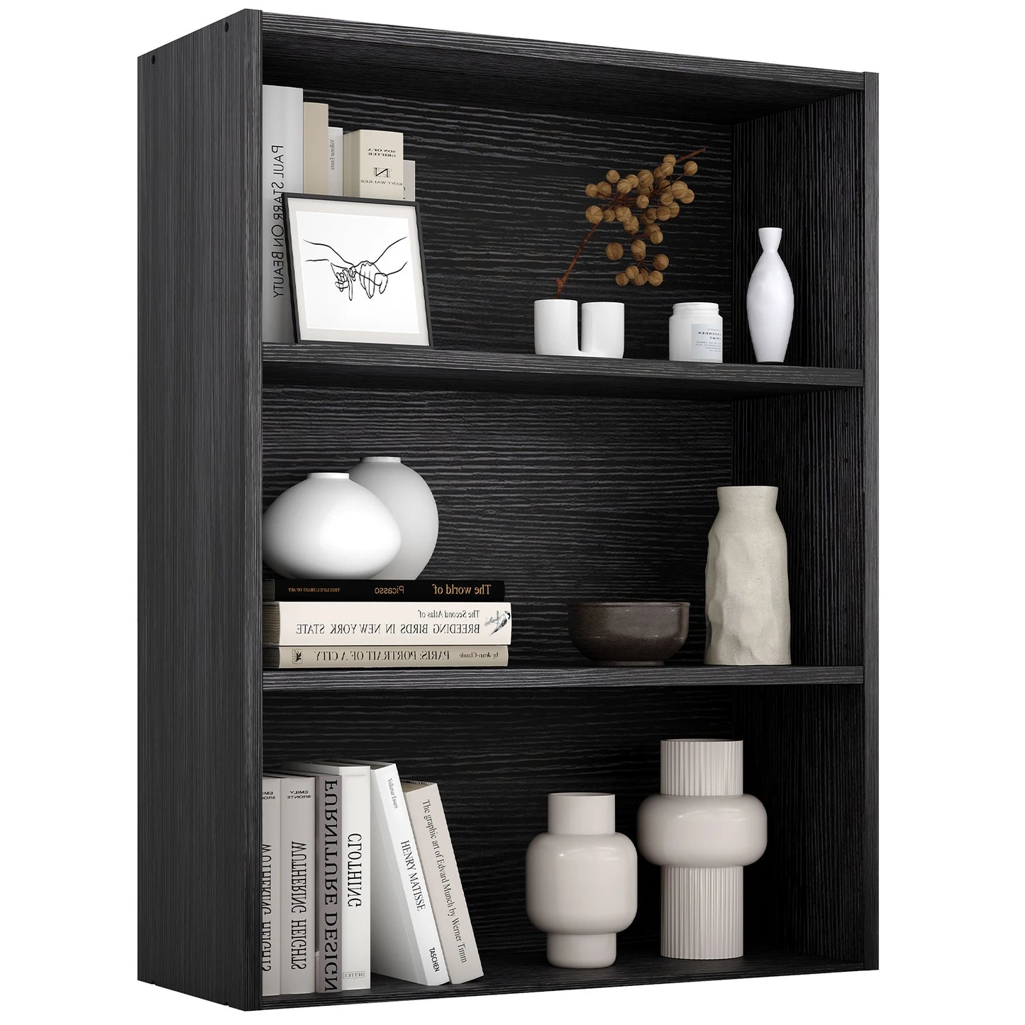 JHK Four Tier Wooden Bookcase For Home Office Storage