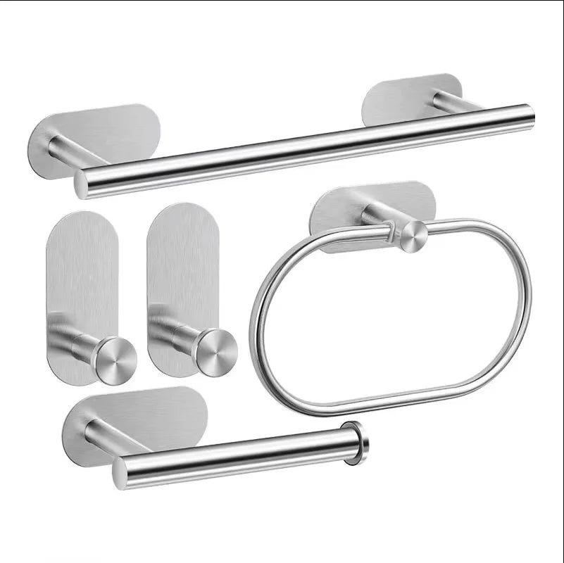 Stainless Steel Bathroom Hardware Set With Towel Bar And Ring