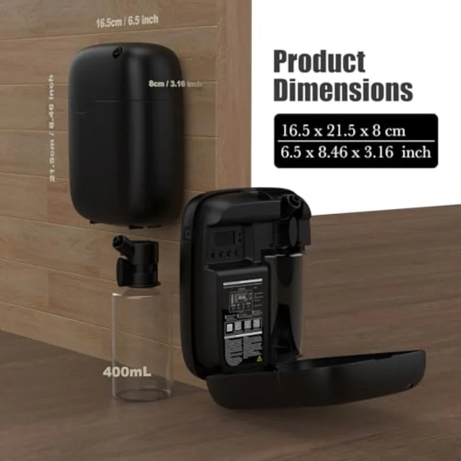 Hotel scent diffuser for aromatherapy, waterless essential oil diffuser with Bluetooth control, 400ml capacity, black, wall mou