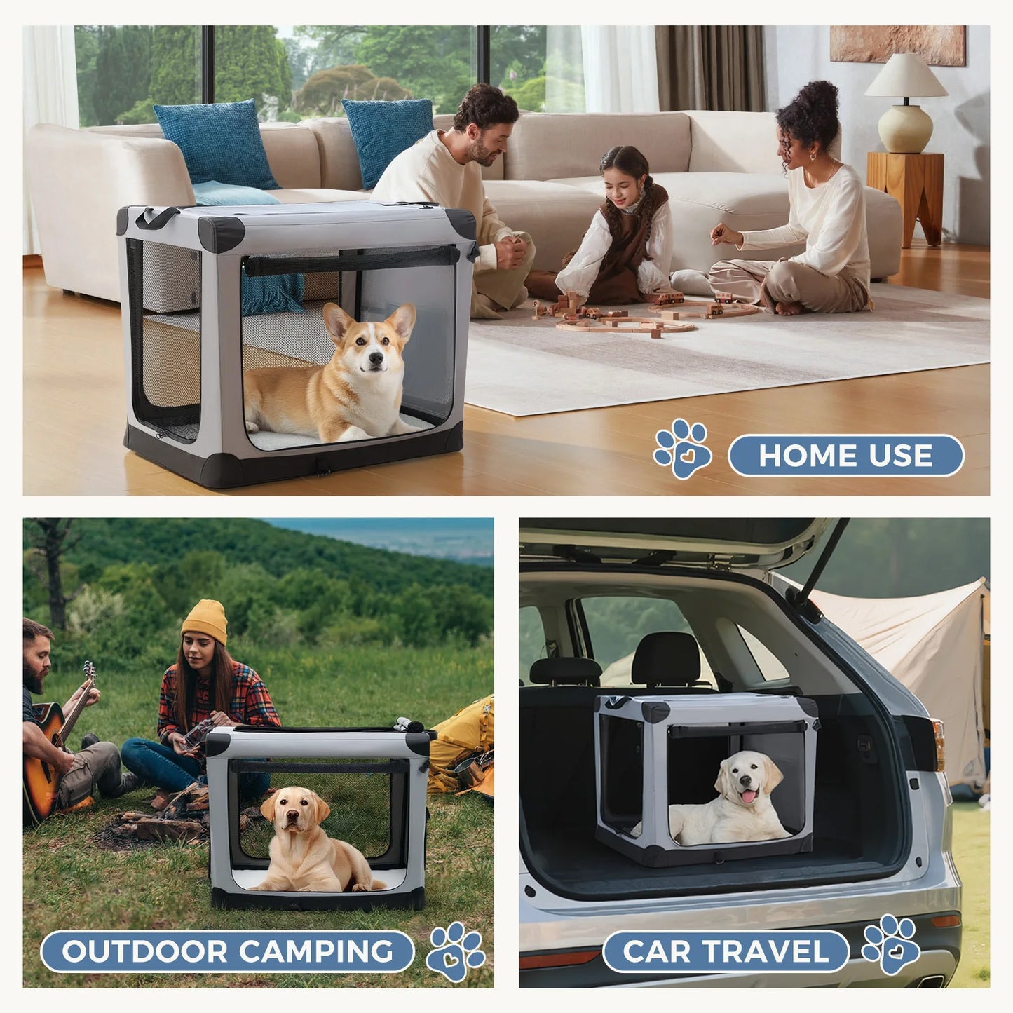 JHK Foldable Portable Pet Kennel For Dogs Indoor Outdoor