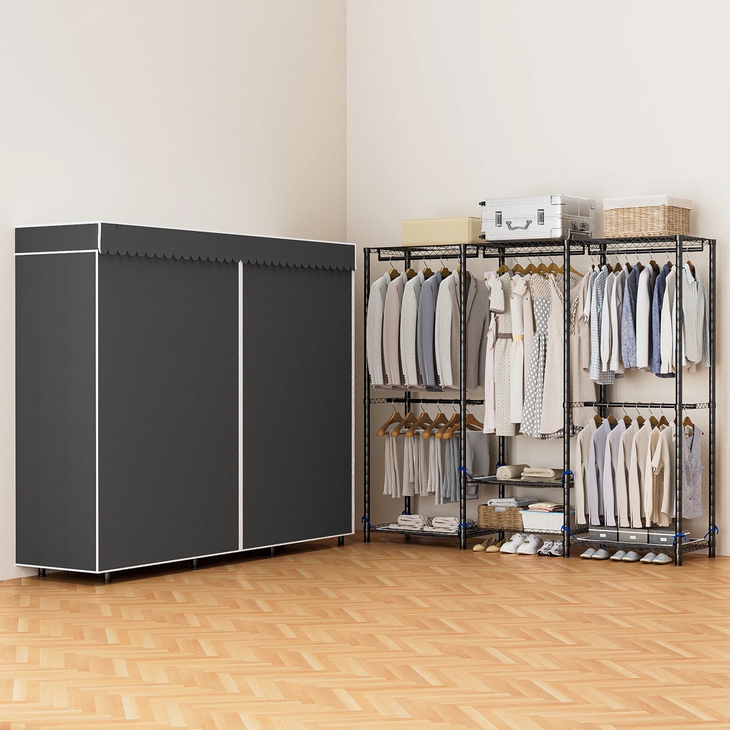 Heavy Duty Freestanding Clothes Rack Storage Organizer 960lb Capacity