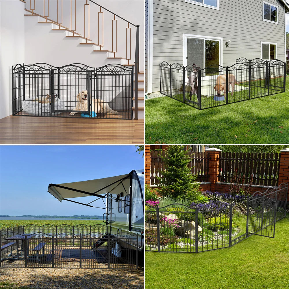 BORWART Heavy Duty Dog Playpen, 8-Panel Wire Fence With Door