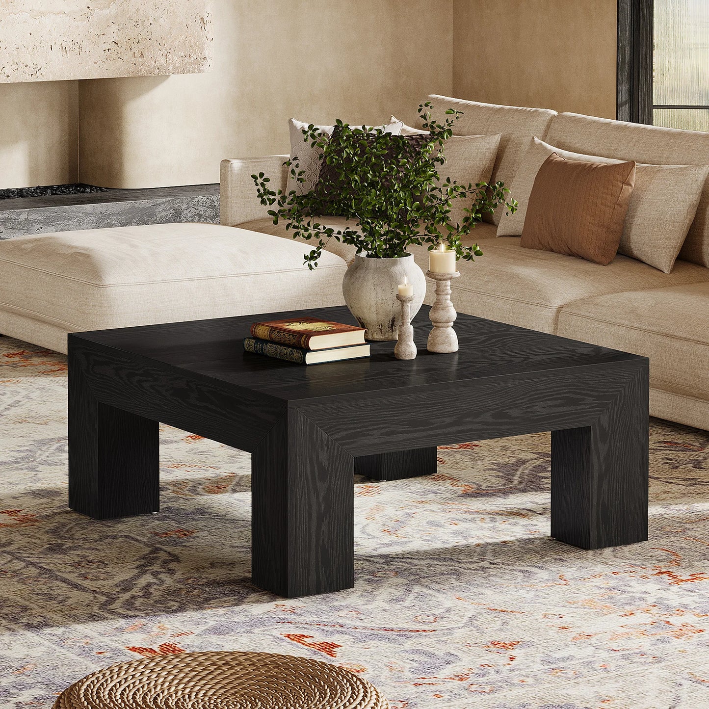Tribesigns Square Coffee Table For Living Room Farmhouse Style