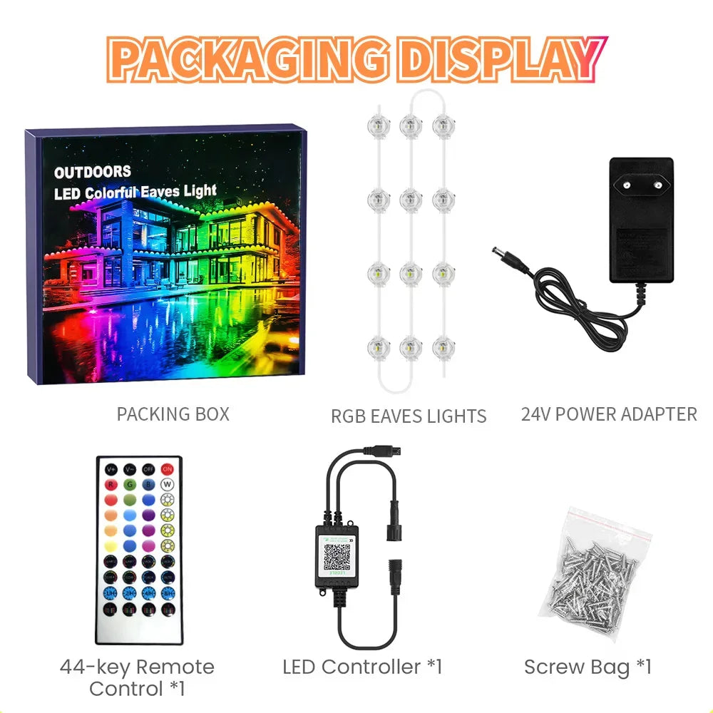 Permanent Outdoor Lights Pro LEDs Beam Angle Smart Decor DIY Scene Modes IP65 Waterproof Voice Control Christmas House Lighting