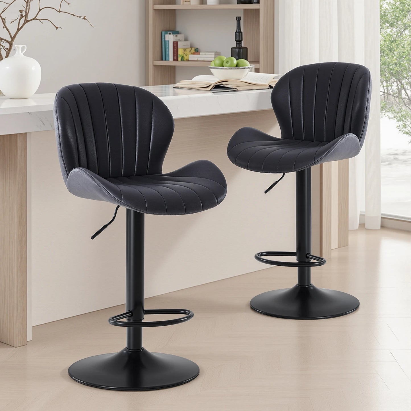 MCQ Faux Leather Ergonomic Swivel Office Chair Set Of 2