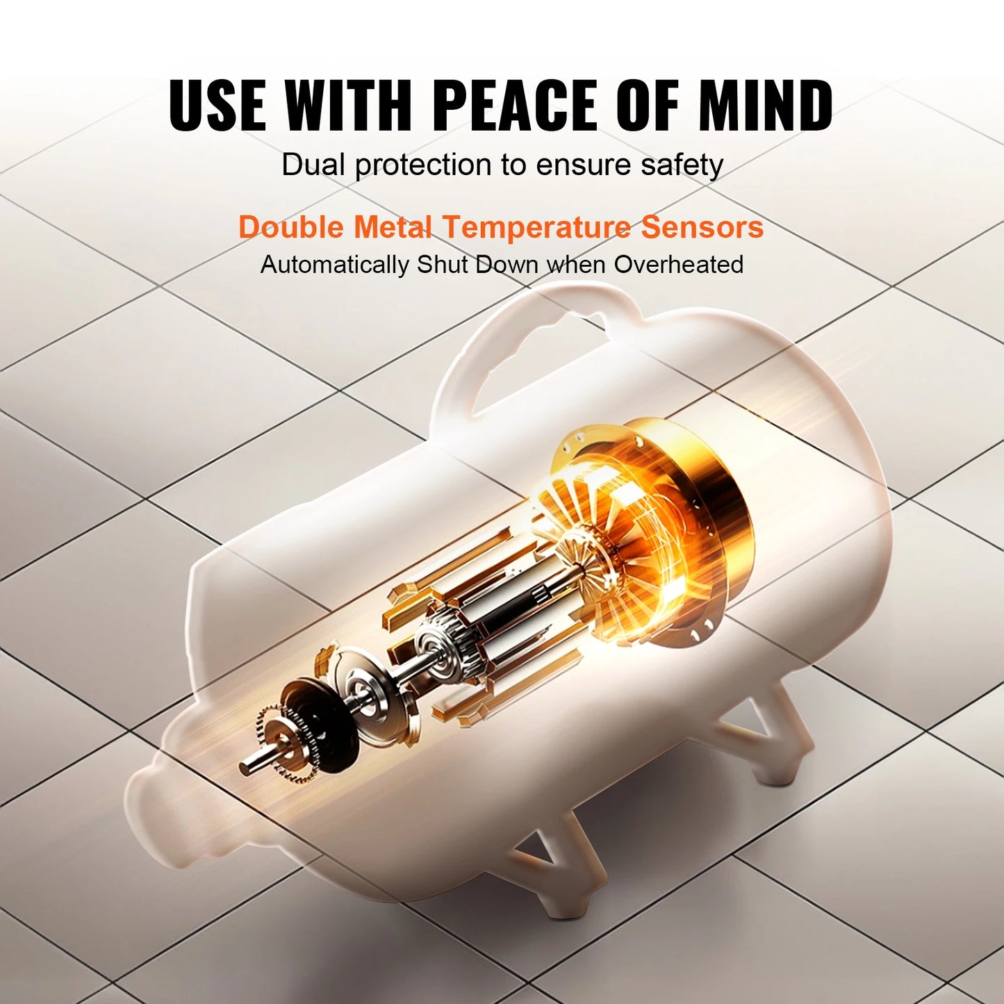 SucceBuy 2800W Pet Dog Hair Dryer With Temperature Control And Nozzles