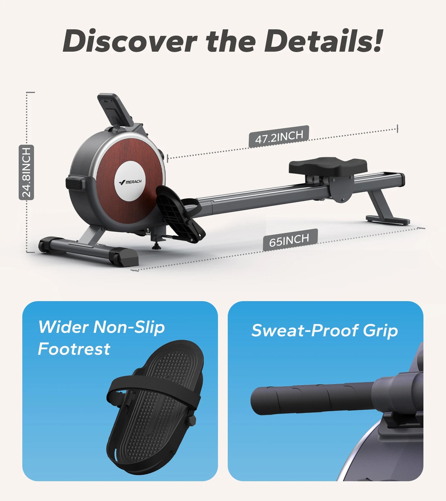 Merach Magnetic Rowing Machine with Bluetooth Connection