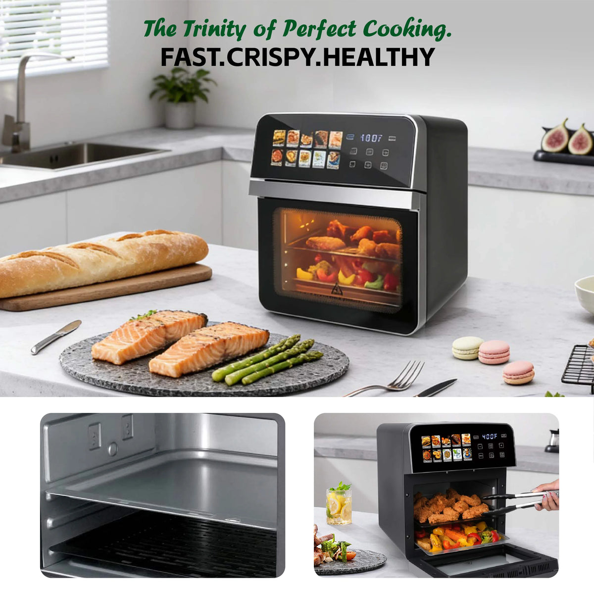 Air Fryer Toaster Oven Combo With Preset Cooking Functions