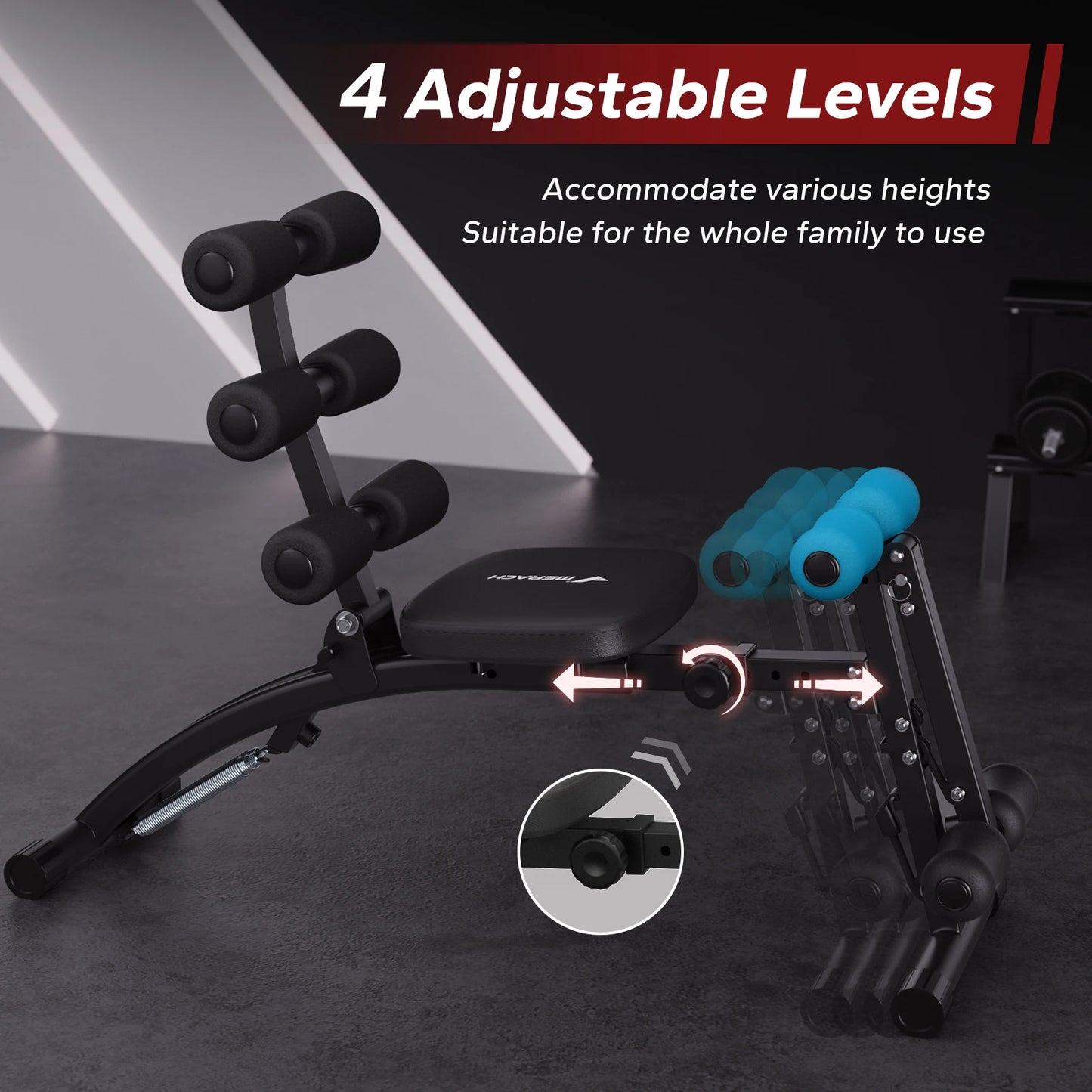 Merach Adjustable Ab Machine Sit Up Trainer For Home Workout