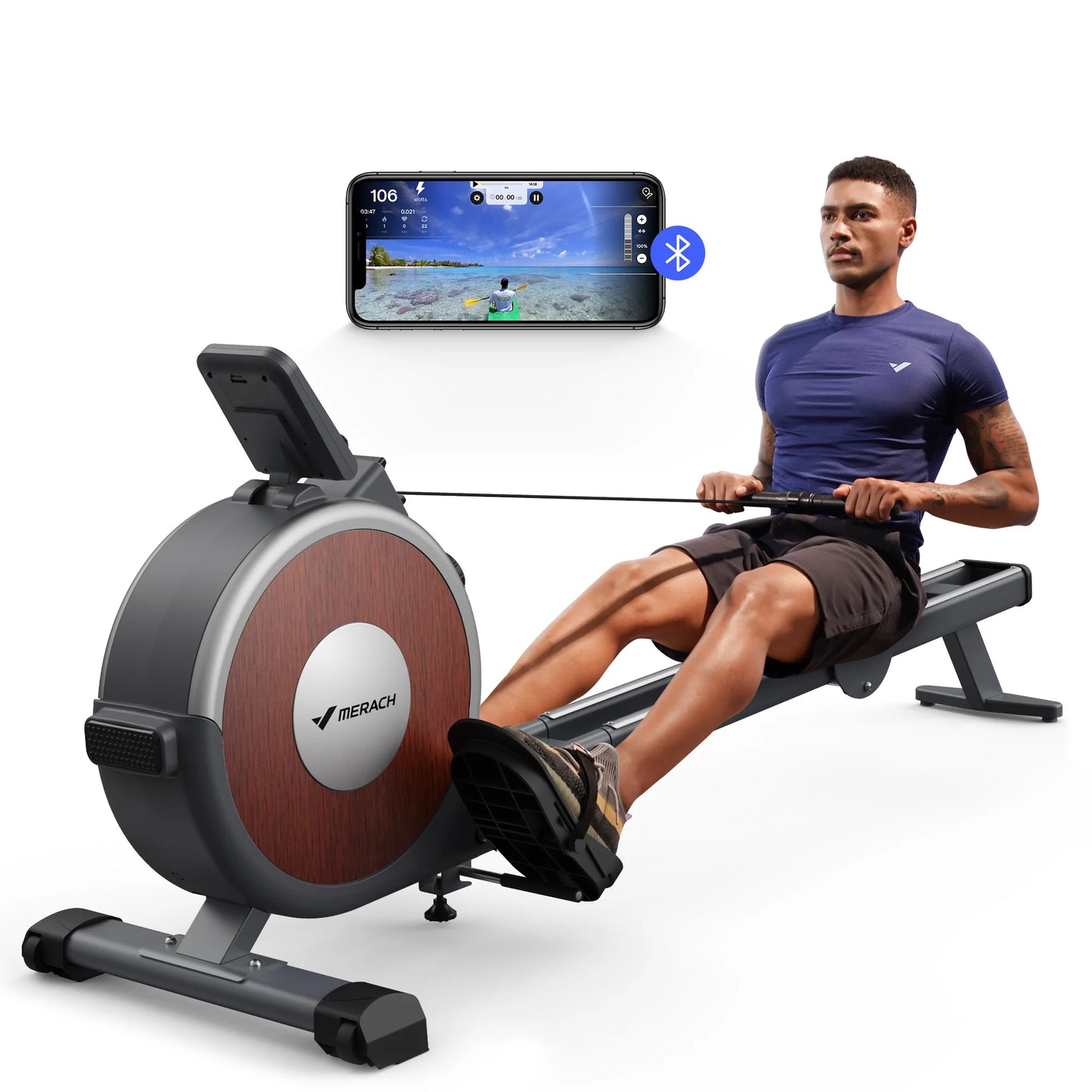 Merach Magnetic Rowing Machine with Bluetooth Connection