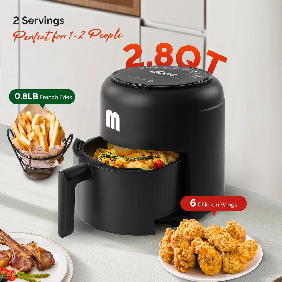MIRASTON Digital Air Fryer With Nonstick Dishwasher Safe Basket