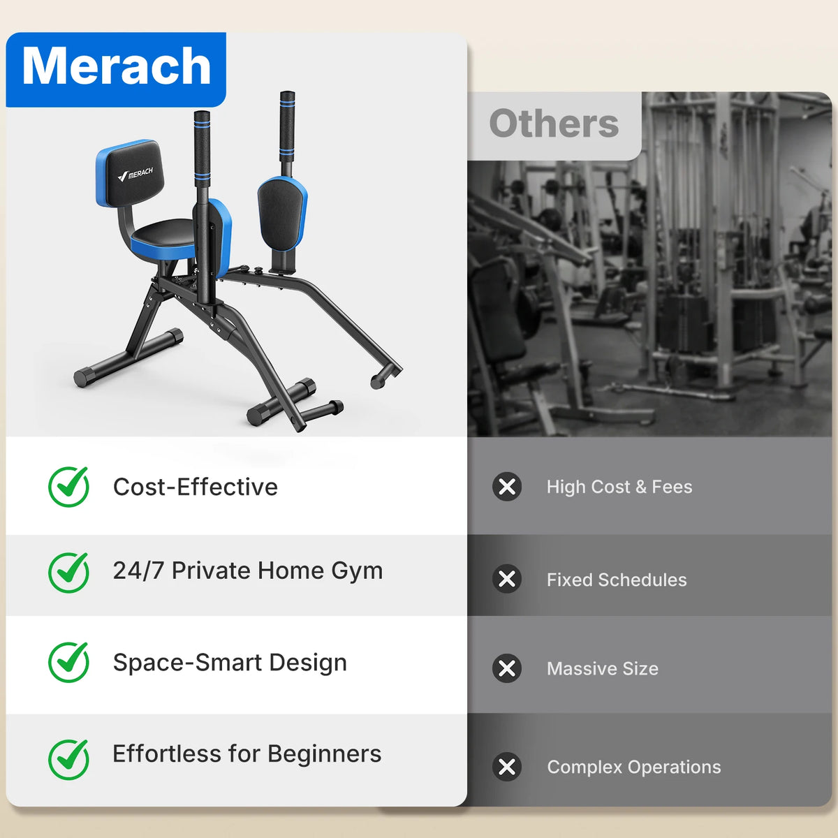 MERACH Adjustable Hip Abductor Machine for Glute and Thigh Workouts