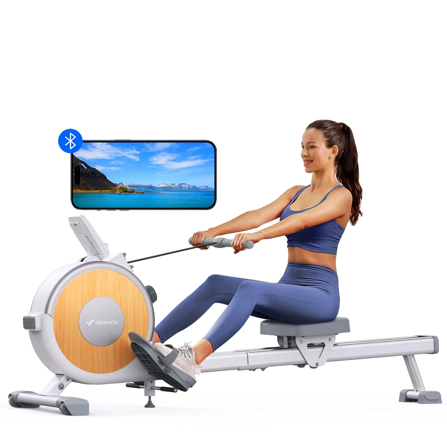 Merach Magnetic Rowing Machine with Bluetooth Connection