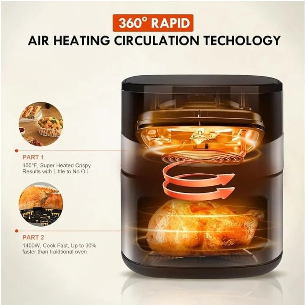 MIRASTON Digital Air Fryer With Touch Controls And Preset Cooking