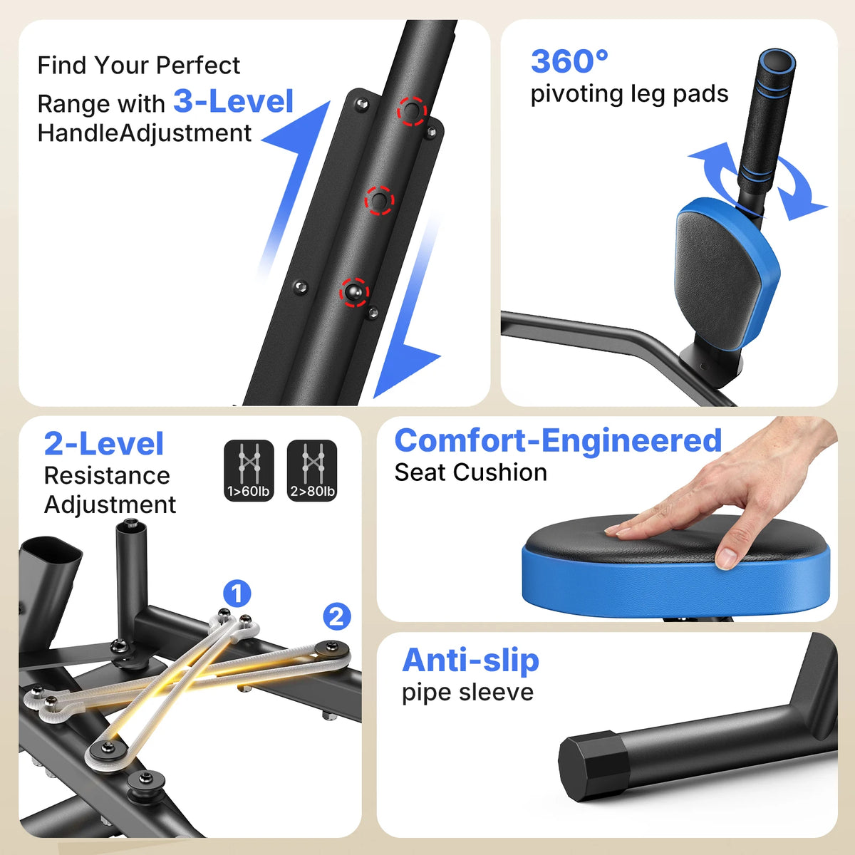 MERACH Adjustable Hip Abductor Machine for Glute and Thigh Workouts