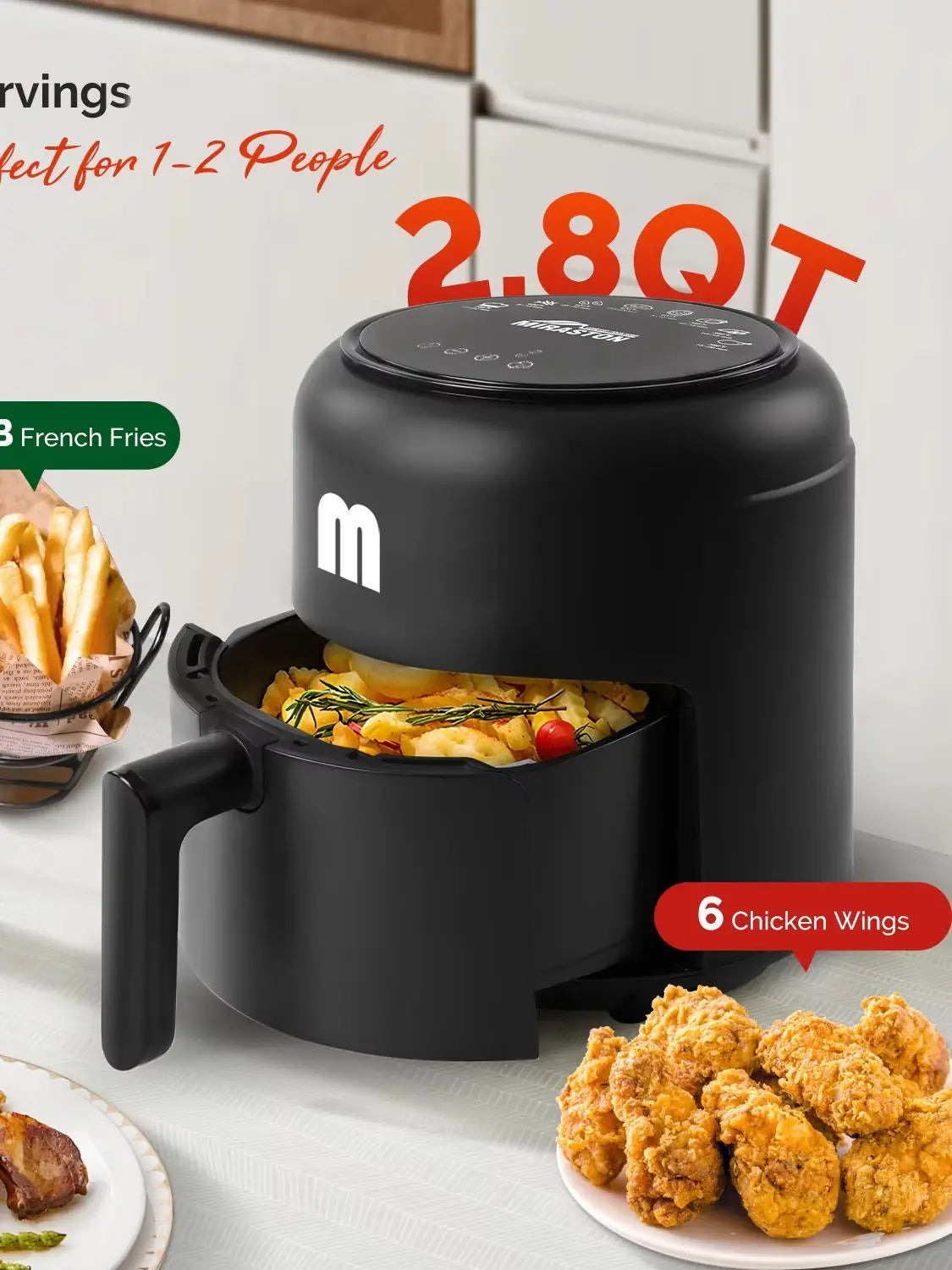 MIRASTON Digital Air Fryer With Dishwasher Safe Nonstick Basket