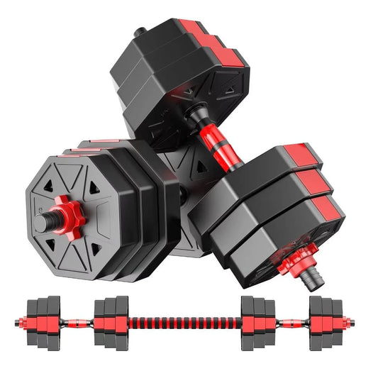 Adjustable 3 In 1 Dumbbell To Barbell Weight Set With Anti Slip Grip For Home Gym