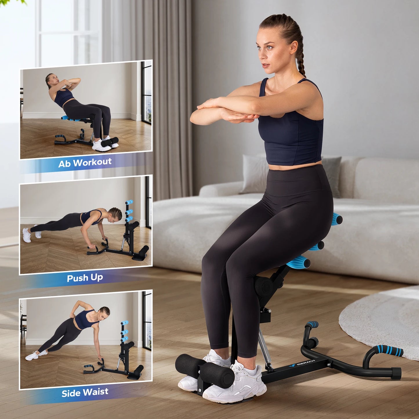 MERACH Deep Squat Machine Leg Push Up Trainer For Core