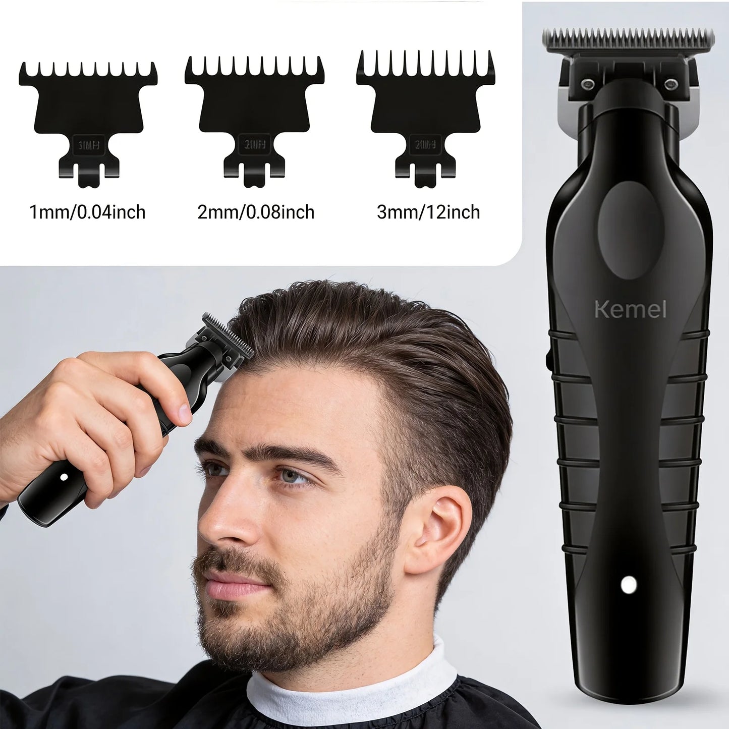 KM-2299 Professional Cordless Hair Clipper 1200mAh USB Rechargeable Haircut Trimmer Salon and Home Electric Hair Clipper