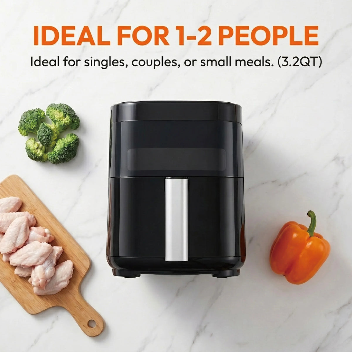 MIRASTON Touchscreen Air Fryer With Viewing Window And Preset Functions