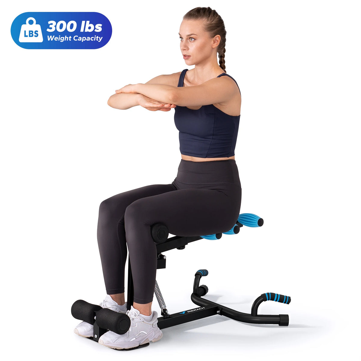 MERACH Multi-Functional Deep Squat Machine Adjustable Trainer Core & Abs Leg Push Up Workout Exercise Machine 300Lbs Capacity for Home Gym
