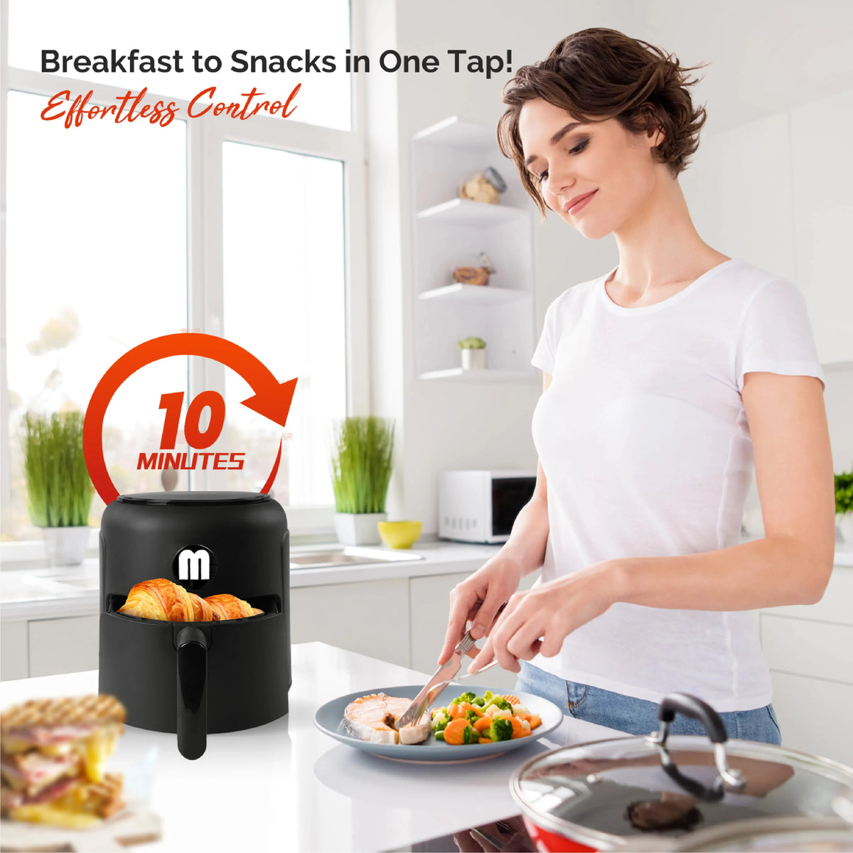 MIRASTON Digital Air Fryer With Nonstick Dishwasher Safe Basket