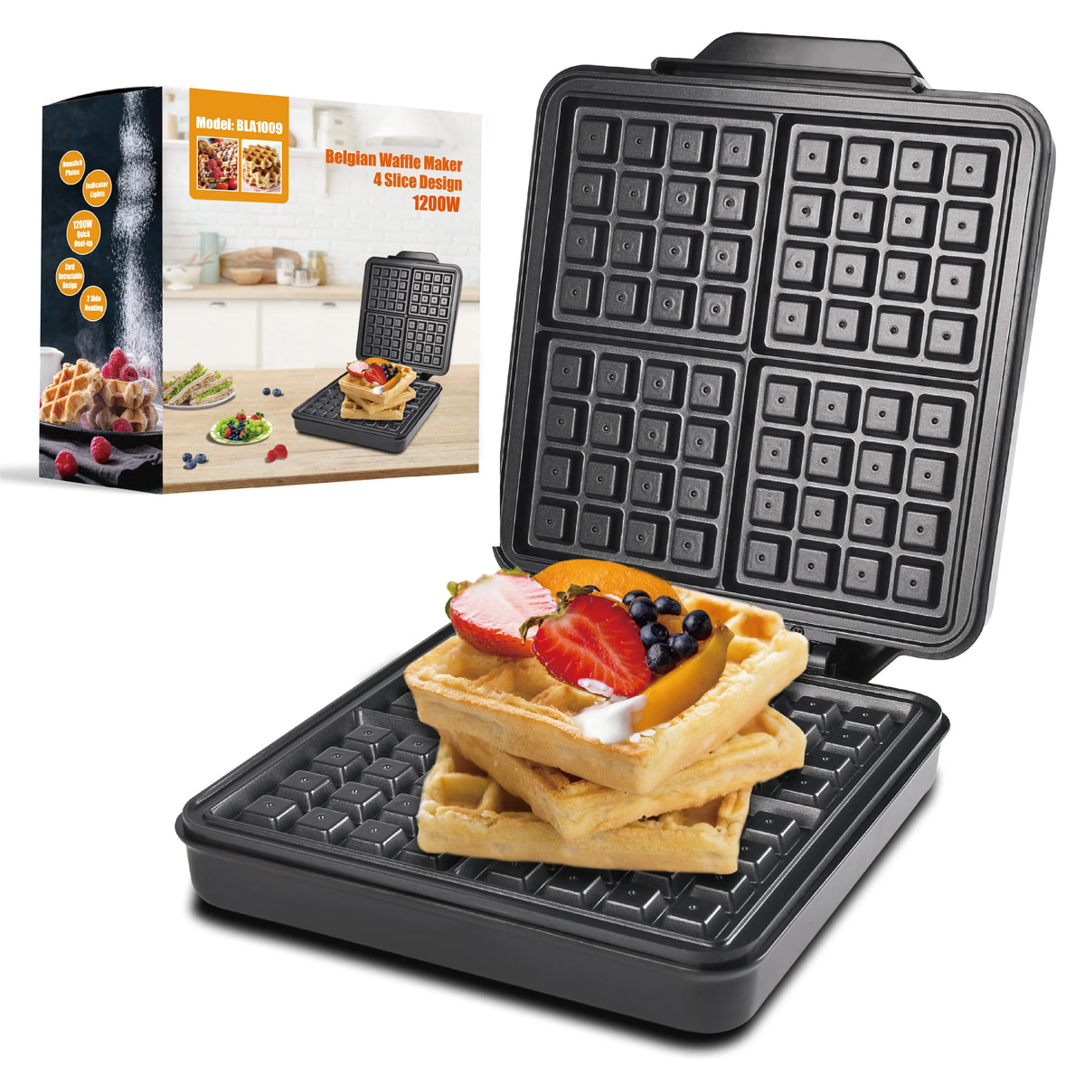 Belgian And Classic Nonstick Waffle Maker With Easy Cleanup