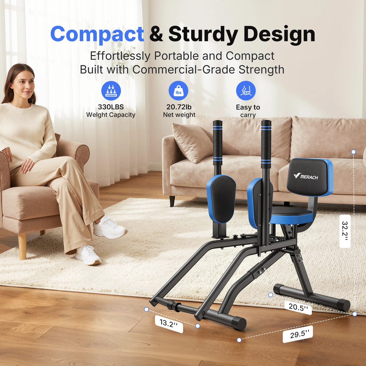 MERACH Adjustable Hip Abductor Machine for Glute and Thigh Workouts