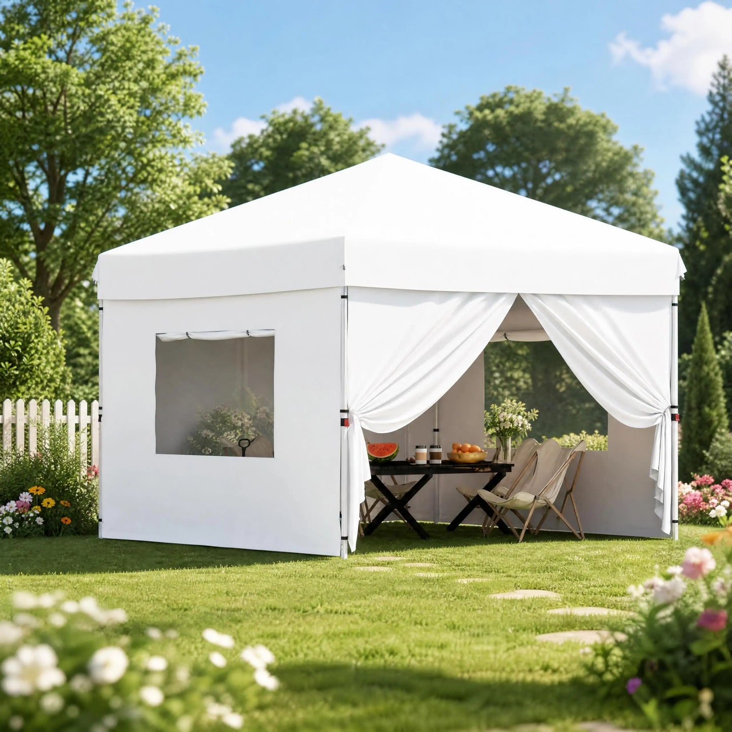 Heavy Duty Instant Pop Up Canopy Gazebo With Removable Sidewalls