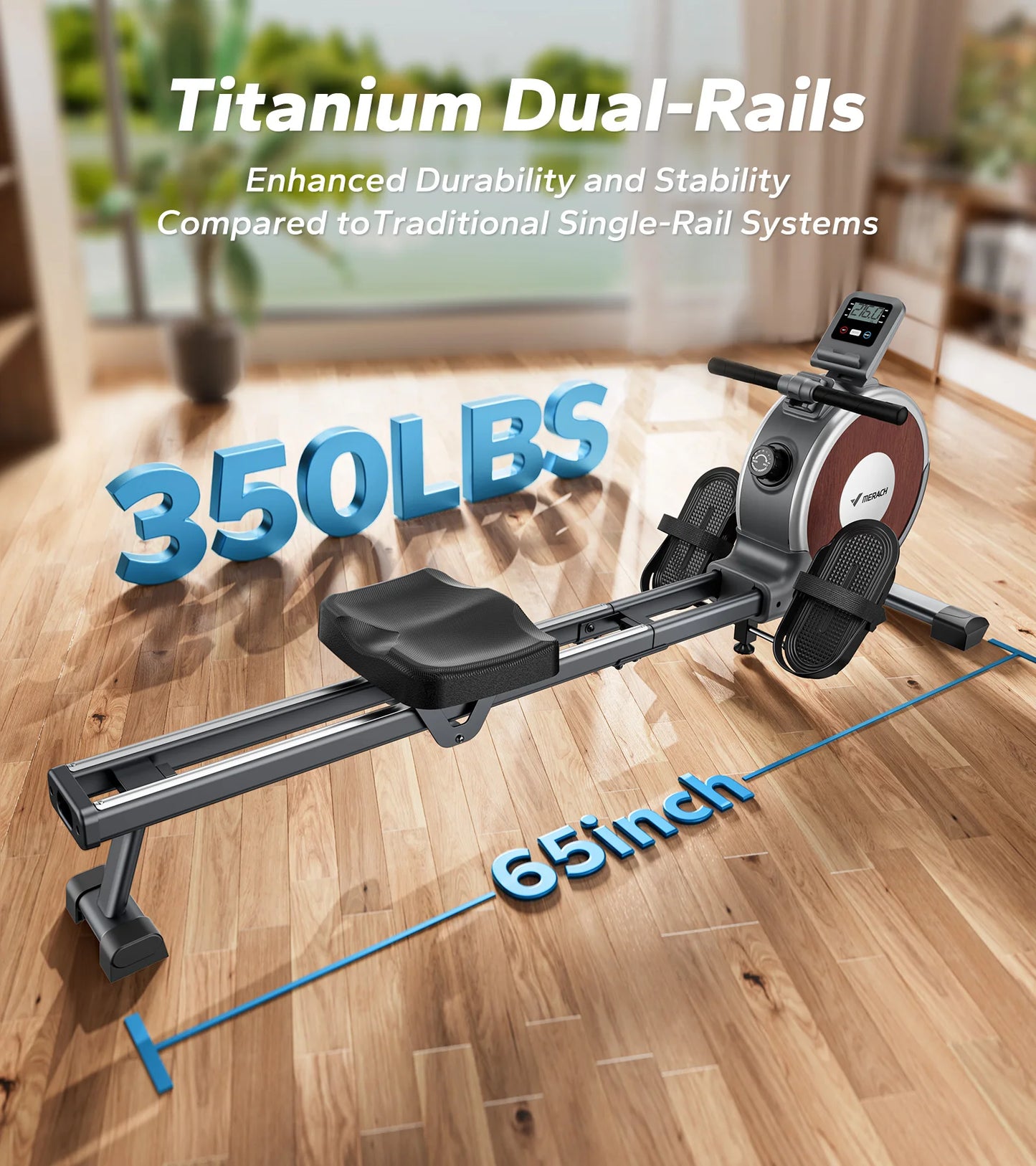 Merach Magnetic Rowing Machine with Bluetooth Connection